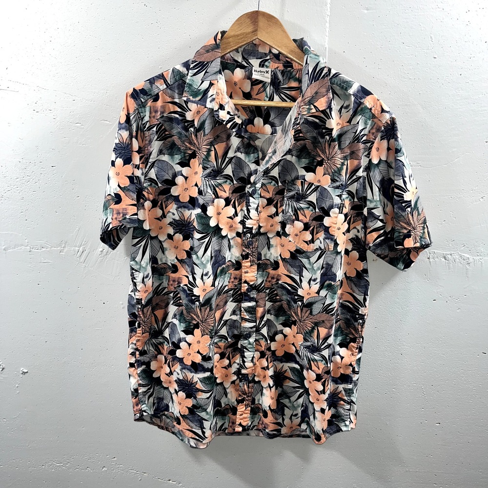 Hurley Mens Floral Vacation Button Up Short Sleeve Shirt Large HSP22VMT-04034